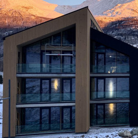 Norwegen – Hemsedal: Unterkunft Totten Lodge Balkon